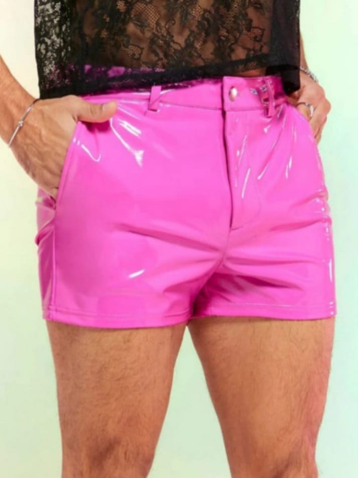 Electric Pink Vinyl Shorts